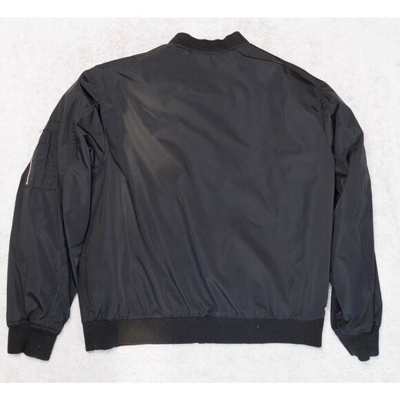 Old Navy Black Satin Insulated Bomber Jacket Mens Size XXL - Picture 2 of 13